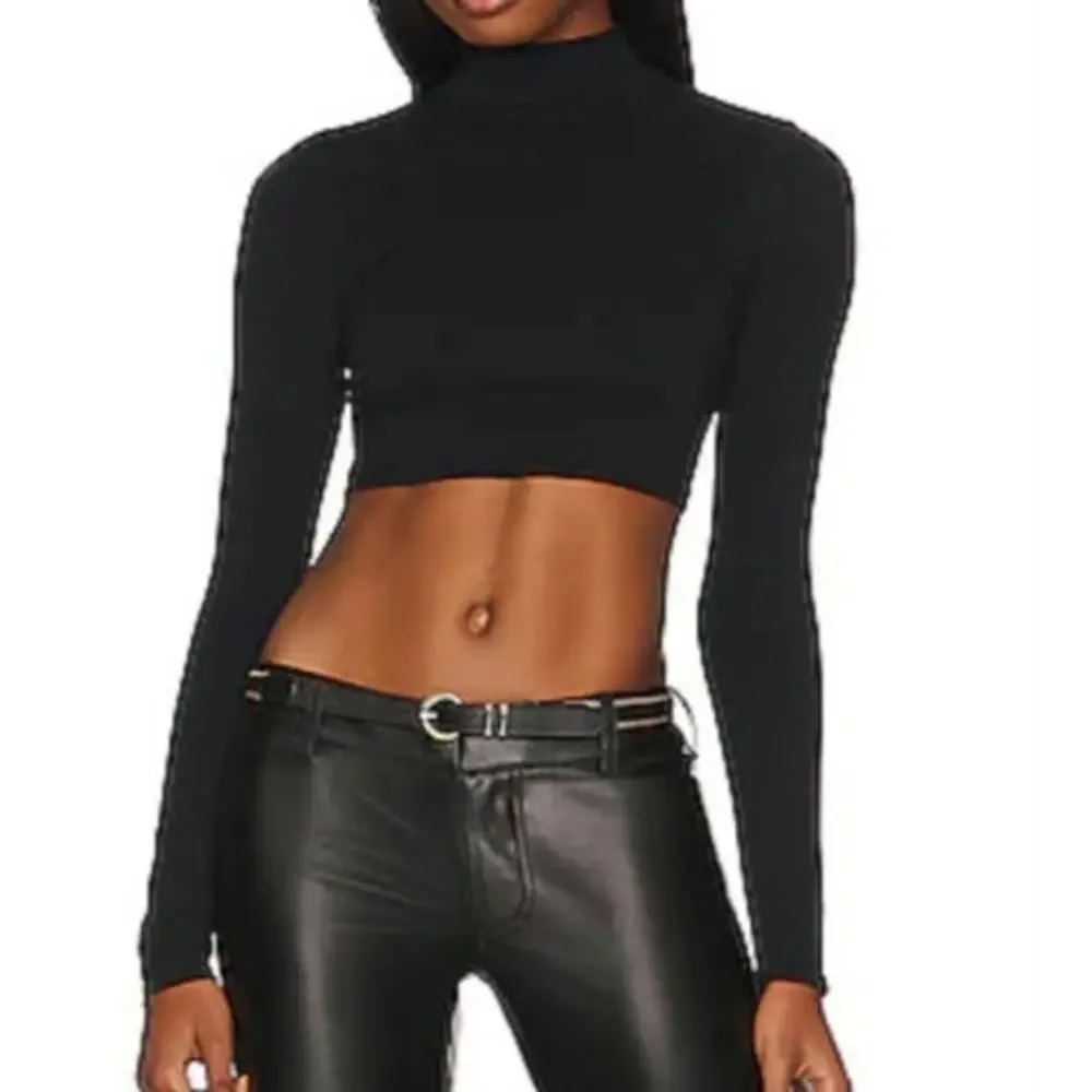 Free People Intimately Free Super Crop Seamless Long Sleeve Mock Neck Top